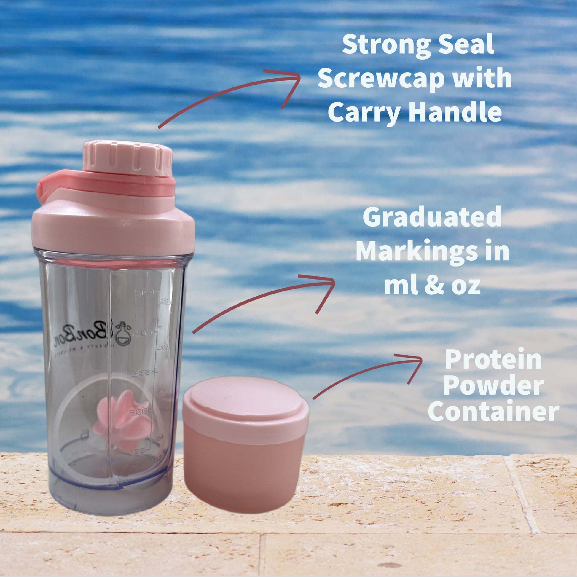 youcanplato 21oz Protein Shaker Bottle with Powder Storage